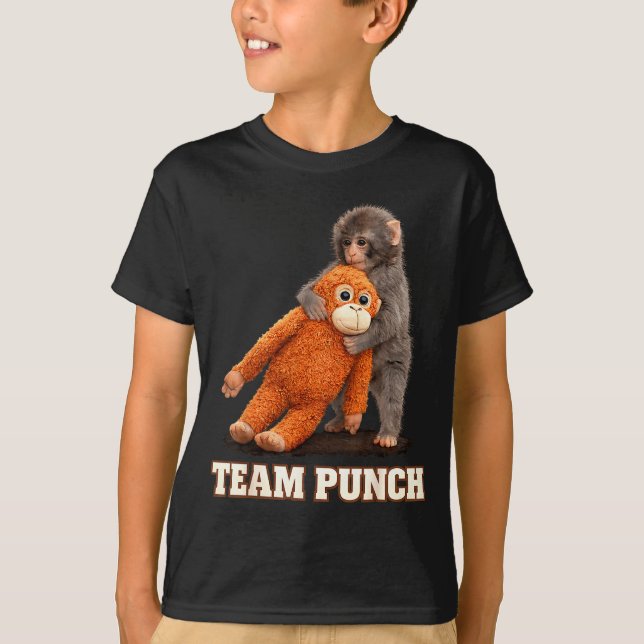 Camiseta Adorável soco de macaco bebê gráfico time soco gra (Frente)