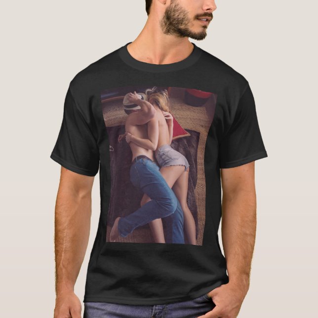 Camiseta Adorável T-Shirt de Casal Quente (Frente)