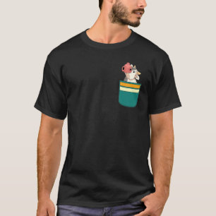 Camiseta Adorável Vaca de Bolso Amante Fazendeiro Agricultu