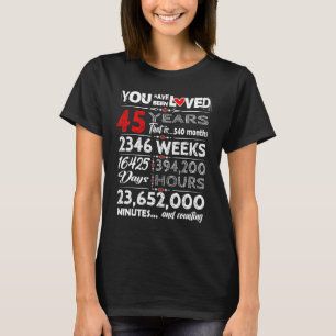 Camiseta adorável Você foi amado por 45 anos de idade