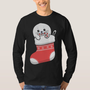 Camiseta Adorável vômito de foca-harpa-bebê bonitinho na re