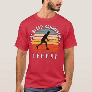 Camiseta Adormecer Badminton Repetir Rua de Retrô da Vintag