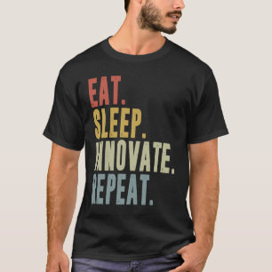 Camiseta Adormecer Inovar Repetir Inovação Engraçada Em Inv