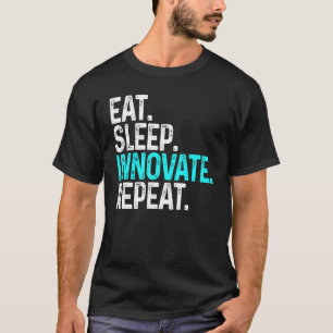 Camiseta Adormecer Inovar Repetir Inovação Engraçada Em Inv