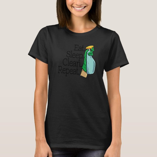 Camiseta Adormecer Limpar Repetidamente Mulheres Equipe de  (Frente)