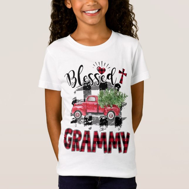 Camiseta Adormecido Grammy Red-xadrez Natal (Frente)