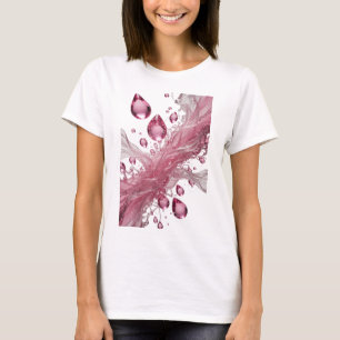 Camiseta Adorno de JOIA de GOTA de ÁGUA Prata Ousada Motivo
