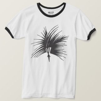 Camiseta Adorno para a Cabeça Preto Branco Arte de Tatuagem
