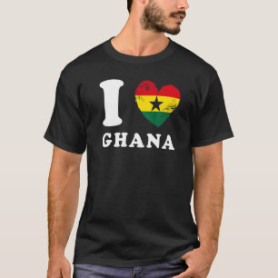 Camiseta Adoro a bandeira do coração do Gana Gana
