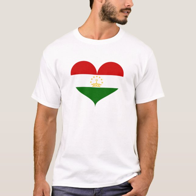 Camiseta Adoro a bandeira do Tajiquistão (Frente)