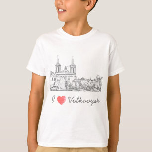 Camiseta Adoro a Catedral da Arquitetura de Volkovysk na Bi