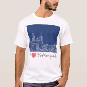 Camiseta Adoro a Catedral da Arquitetura de Volkovysk na Bi