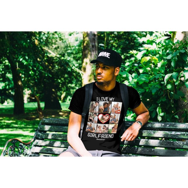 Camiseta Adoro a Colagem de Fotografias Personalizada do Me (Criador carregado)