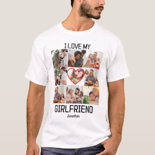 Camiseta Adoro a Colagem de Fotografias Personalizada do Me