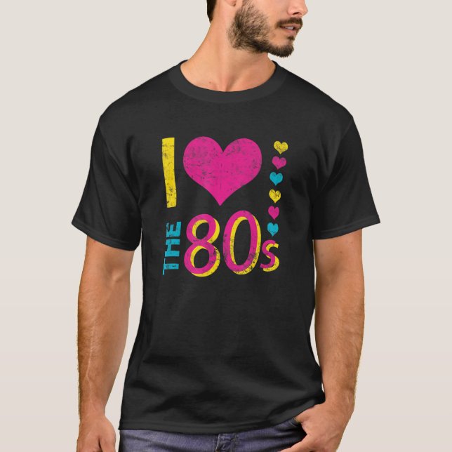 Camiseta Adoro A Festa De Retro Fabulosa Da Festa 80s. (Frente)