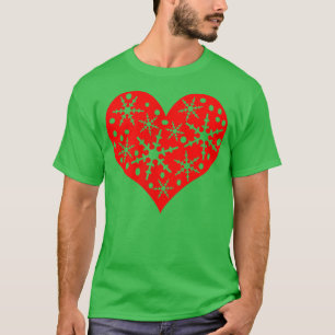 Camiseta Adoro a forma do coração da neve do inverno