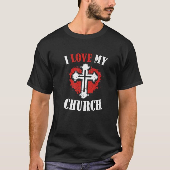 Camiseta Adoro A Igreja Do Coração Da Igreja, Retreando (Frente)