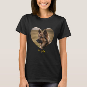 Camiseta Adoro a imagem e o nome personalizados do meu cão