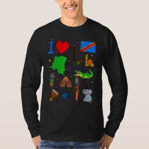 Camiseta Adoro a mão do Congo desenhada como marcos congole