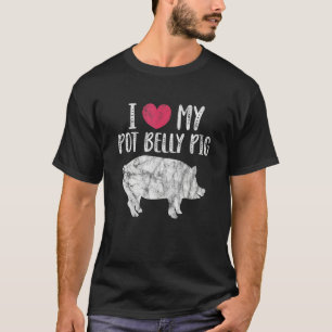 Camiseta Adoro A Minha Bela Pote Porcos Porcos Proprietário