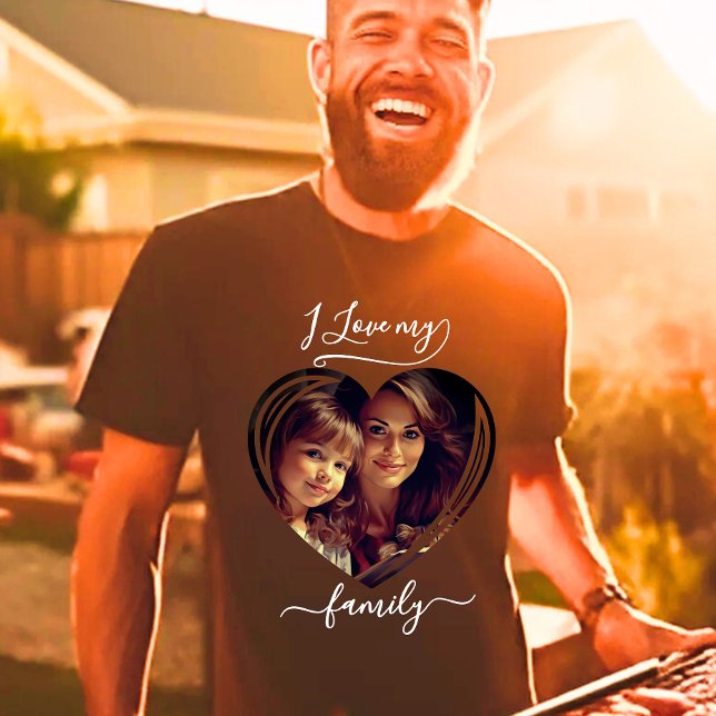 Camiseta Adoro a minha família Foto personalizada (Criador carregado)
