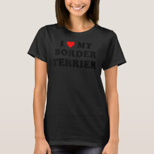 Camiseta Adoro a minha fronteira, o terrier cão retro vinta