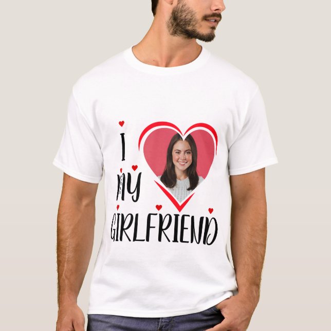 Camiseta Adoro a minha Namorada - personalize a T-Shirt fot (Frente)
