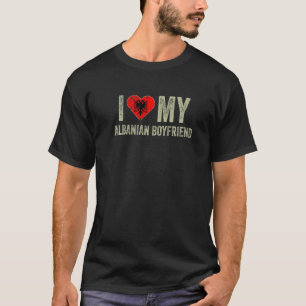 Camiseta Adoro A Minha Namorado albanesa Albânia Bandeira G