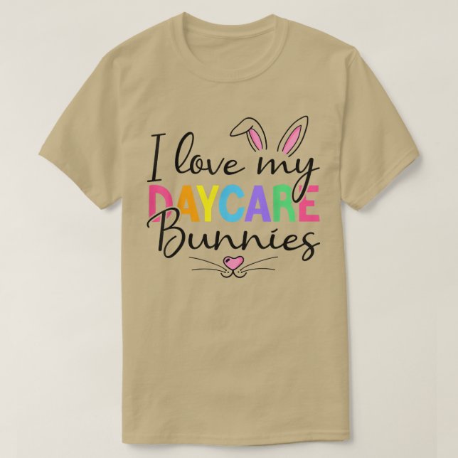 Camiseta Adoro A Minha Professora De Cuidados De Dia, Bunny (Frente do Design)