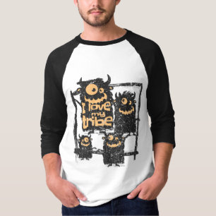 Camiseta Adoro A Minha Tribo, Família Monstro Engraçada Hal