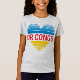 Camiseta Adoro a República Democrática do Congo, o Coração 