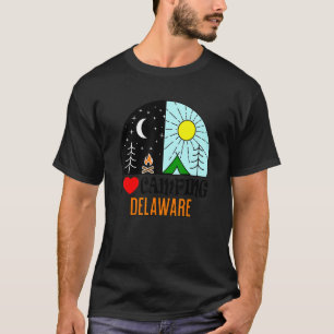 Camiseta Adoro acampar a América Delaware ao ar livre