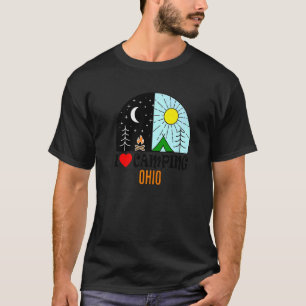 Camiseta Adoro acampar a América do Ohio ao ar livre