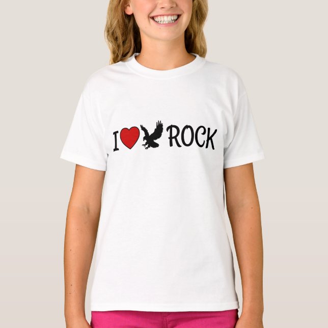 Camiseta Adoro Águia Rock California Red Heart (Frente)
