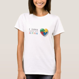 Camiseta Adoro Alguém com Autismo - Peça Quebra-cabeça de C