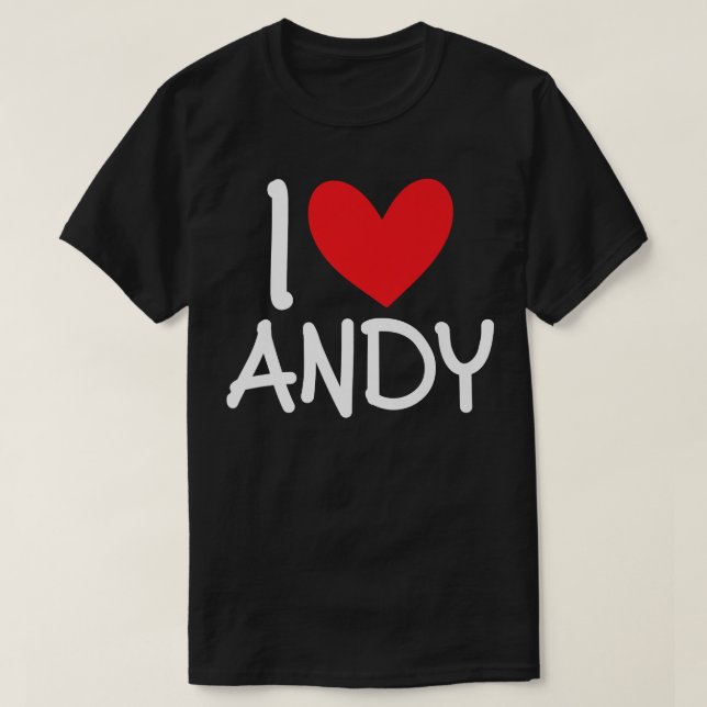 Camiseta Adoro Andy Name Heart Personalised Men Cara BFF Fr (Frente do Design)