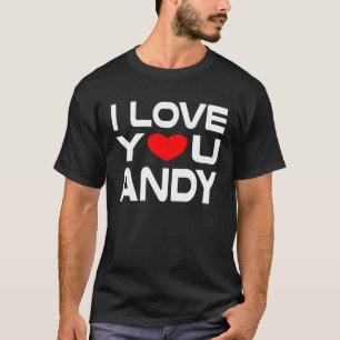 Camiseta Adoro Andy Red Heart para dizer querida Eu te amo
