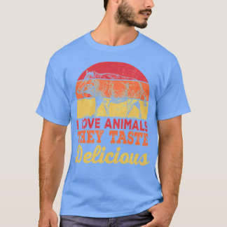 Camiseta Adoro animais que gostam delicioso 1