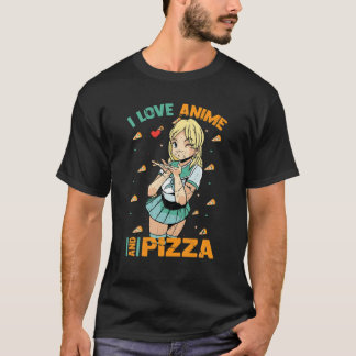 Camiseta Adoro Anime Pizza - Cute Kawaii - Manga Otaku