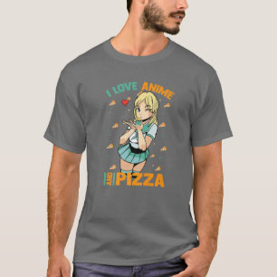Camiseta Adoro Anime Pizza - Cute Kawaii - Manga Otaku