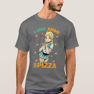 Camiseta Adoro Anime Pizza - Cute Kawaii - Manga Otaku