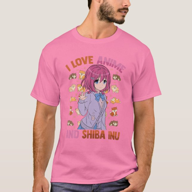 Camiseta Adoro Anime Shiba Inu - Kawaii Otaku - Bonito M (Frente)