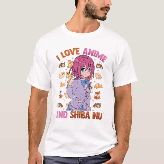Camiseta Adoro Anime Shiba Inu - Kawaii Otaku - Bonito M (Frente)