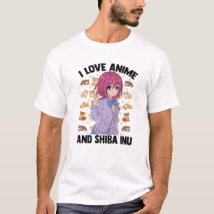 Camiseta Adoro Anime Shiba Inu - Kawaii Otaku - Bonito M