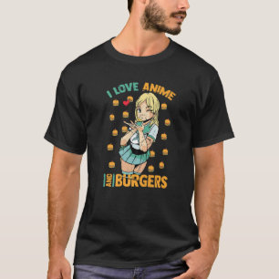 Camiseta Adoro Animes E Burgers - Cute Kawaii - Manga Ota