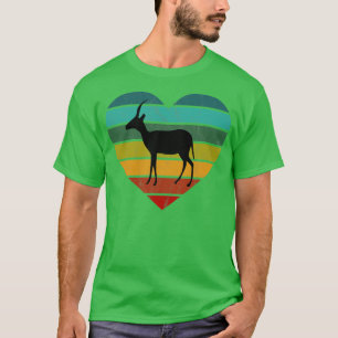 Camiseta Adoro Antílopes Gazelles Retro Heart