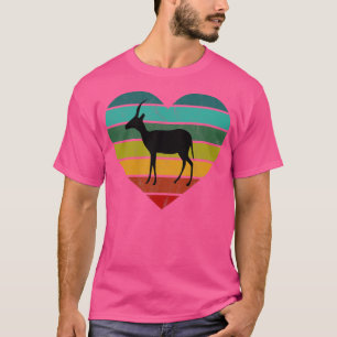 Camiseta Adoro Antílopes Gazelles Retro Heart