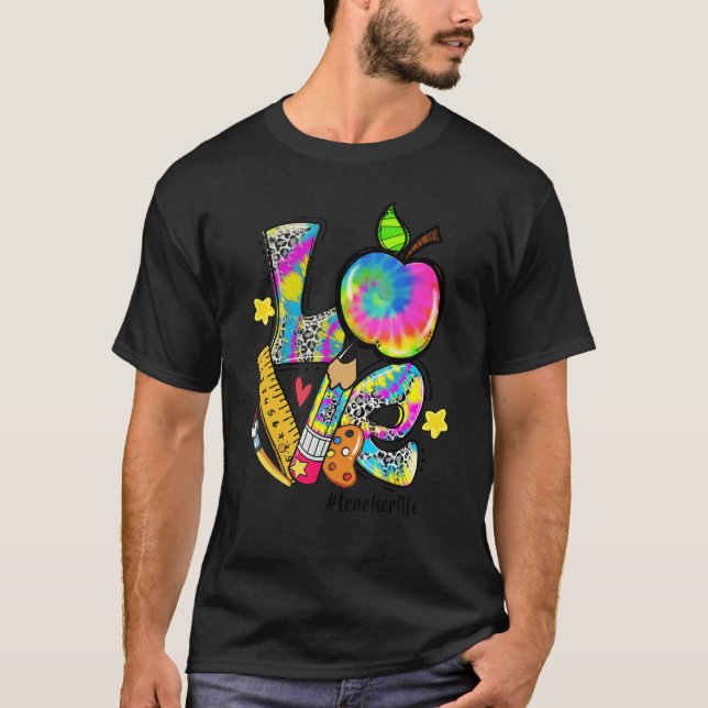 Camiseta Adoro Apple Tie Dye Leopard Professor Vida De Volt (Frente)