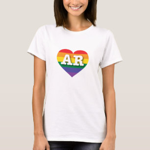 Camiseta Adoro Arkansas Rainbow Heart