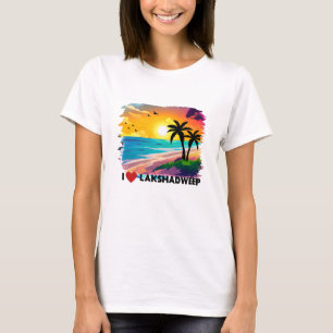 Camiseta Adoro as férias de praia de Lakshadweep, #Lakshadw